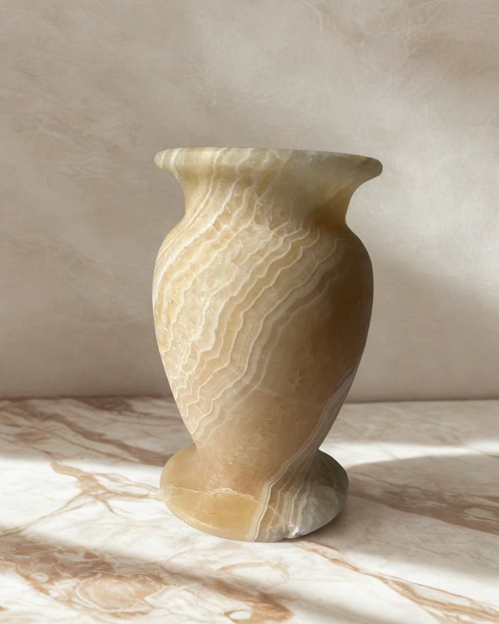 Vintage Egyptian Alabaster Stone Vase