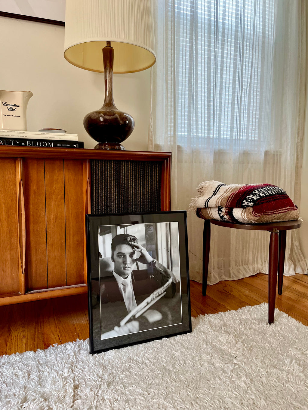 Framed Black & White Elvis Presley Portrait Print