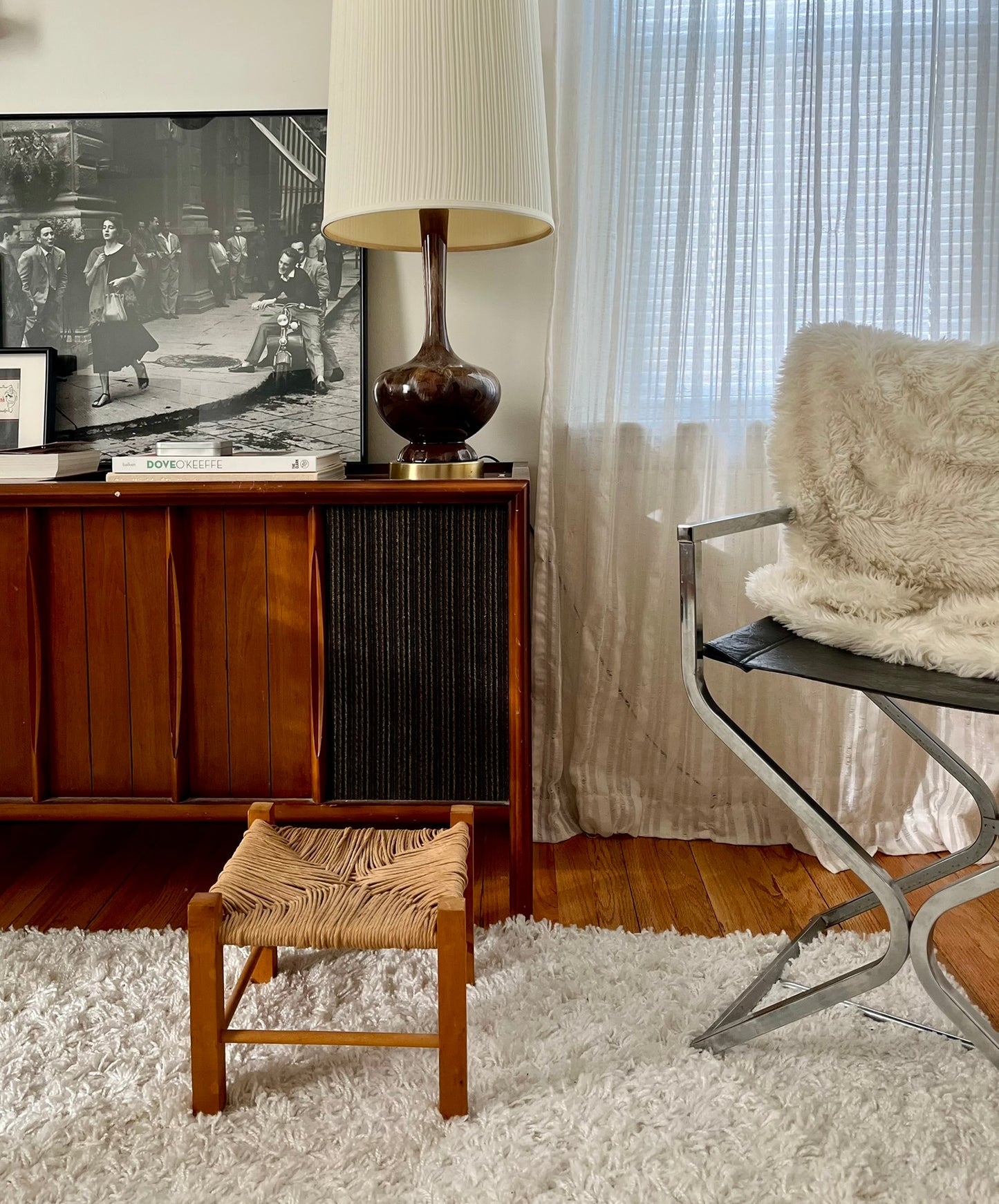 Midcentury Danish Woven Foot Stool