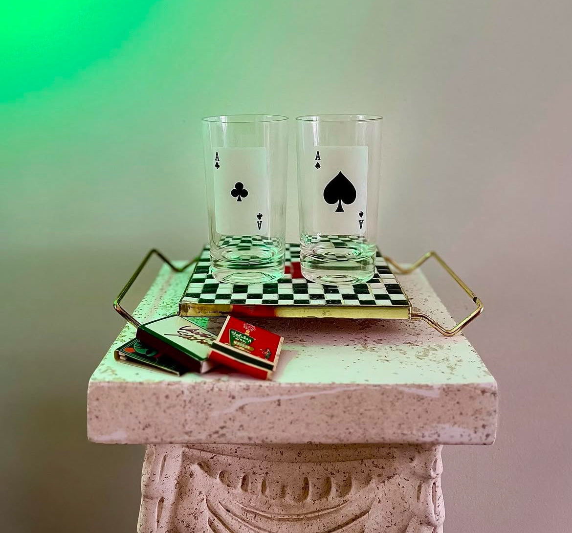 Pair of Poker Drinking Glasses