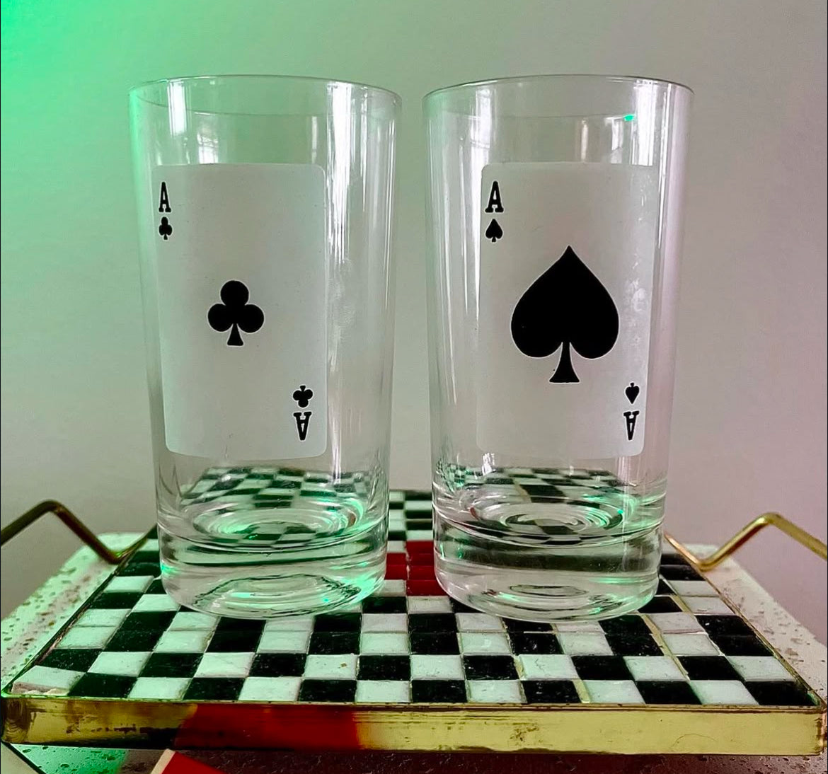 Pair of Poker Drinking Glasses