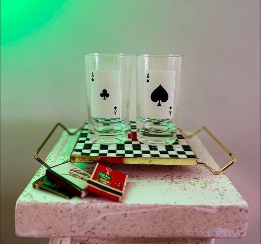 Pair of Poker Drinking Glasses