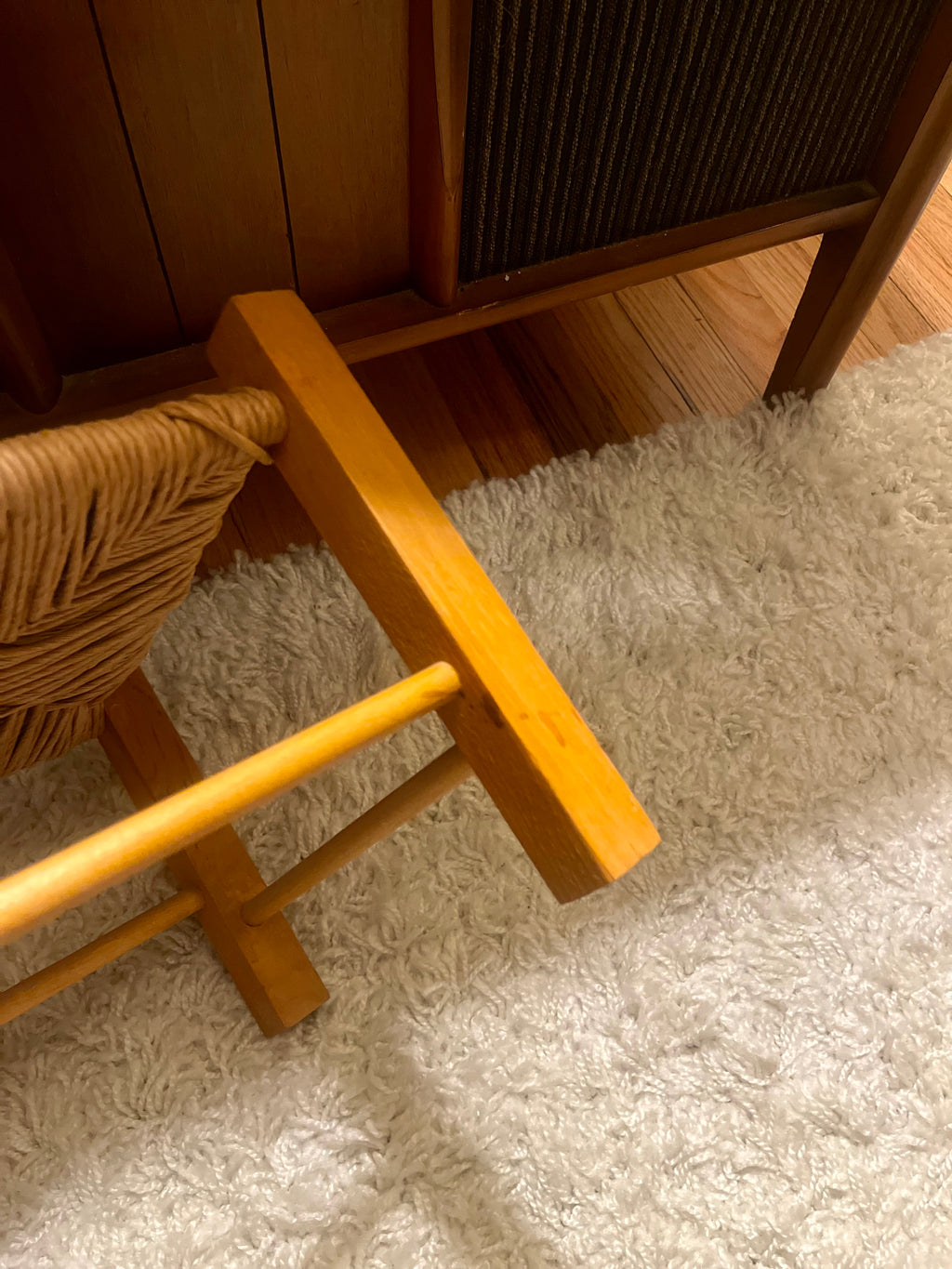 Midcentury Danish Woven Foot Stool