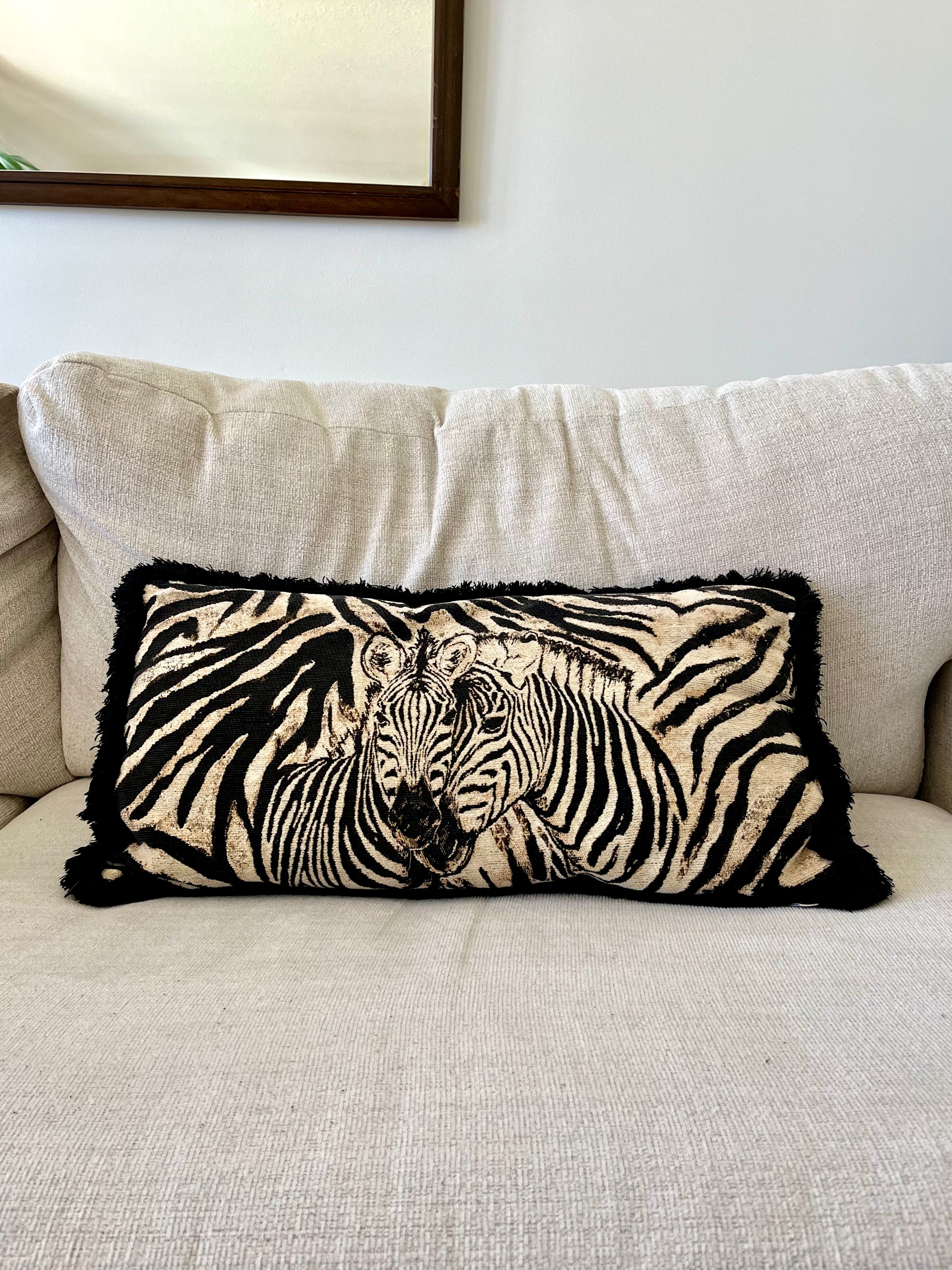 Newport Tapestries Zebra Decor Animal Print Throw Pillow