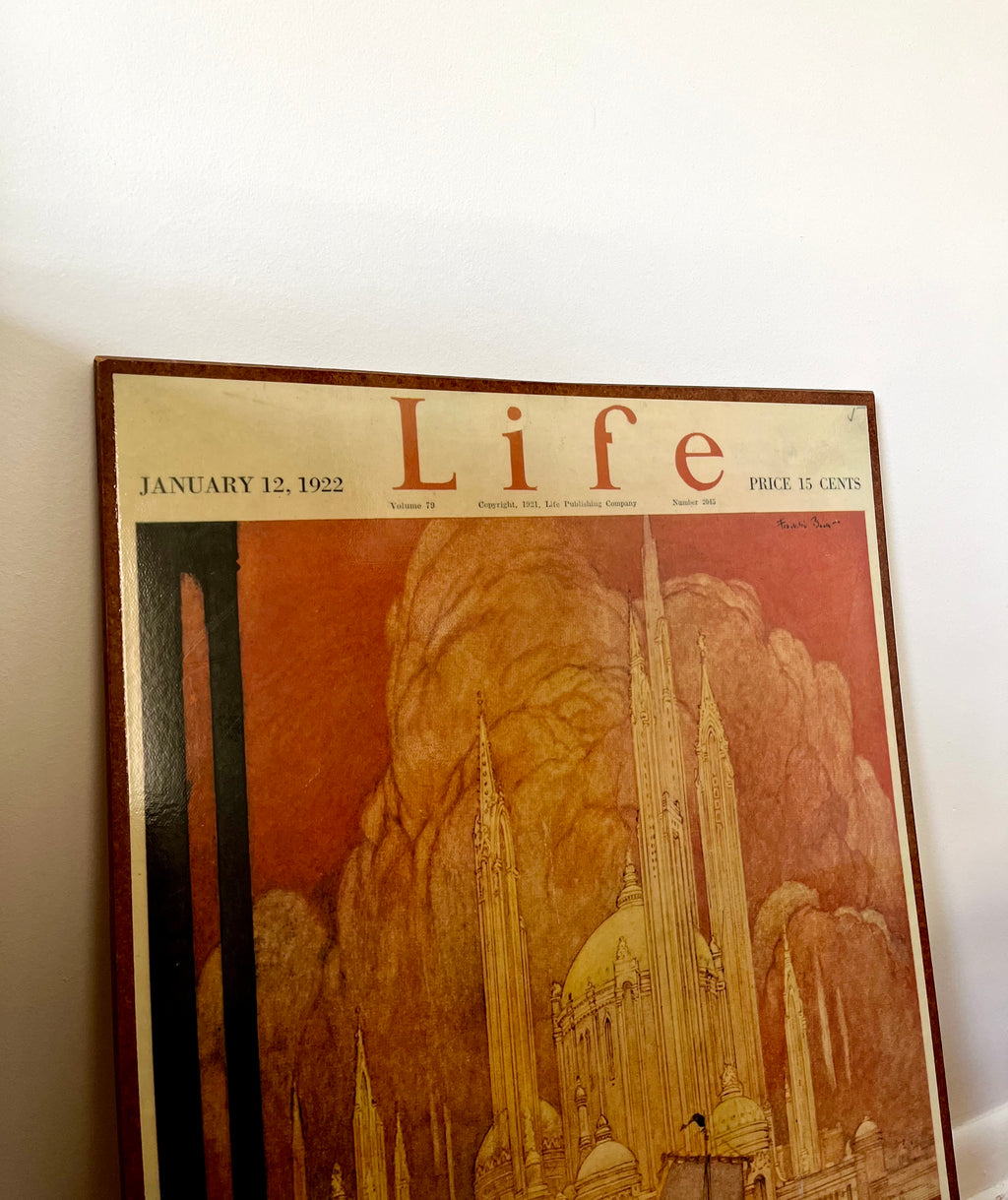 Vintage Air Castles Life Magazine Poster Cover on Wood by Franklin Booth