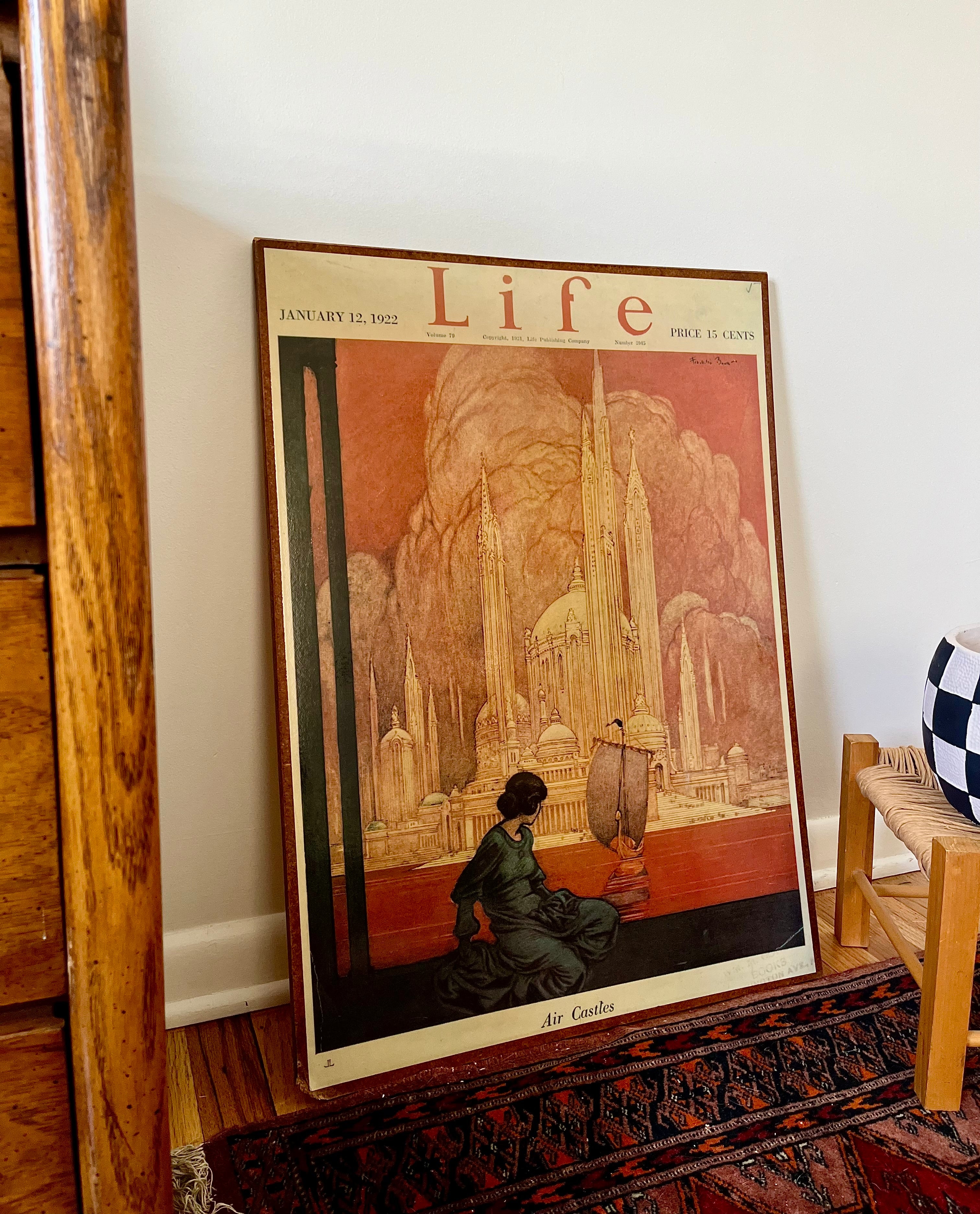 Vintage Air Castles Life Magazine Poster Cover on Wood by Franklin Booth