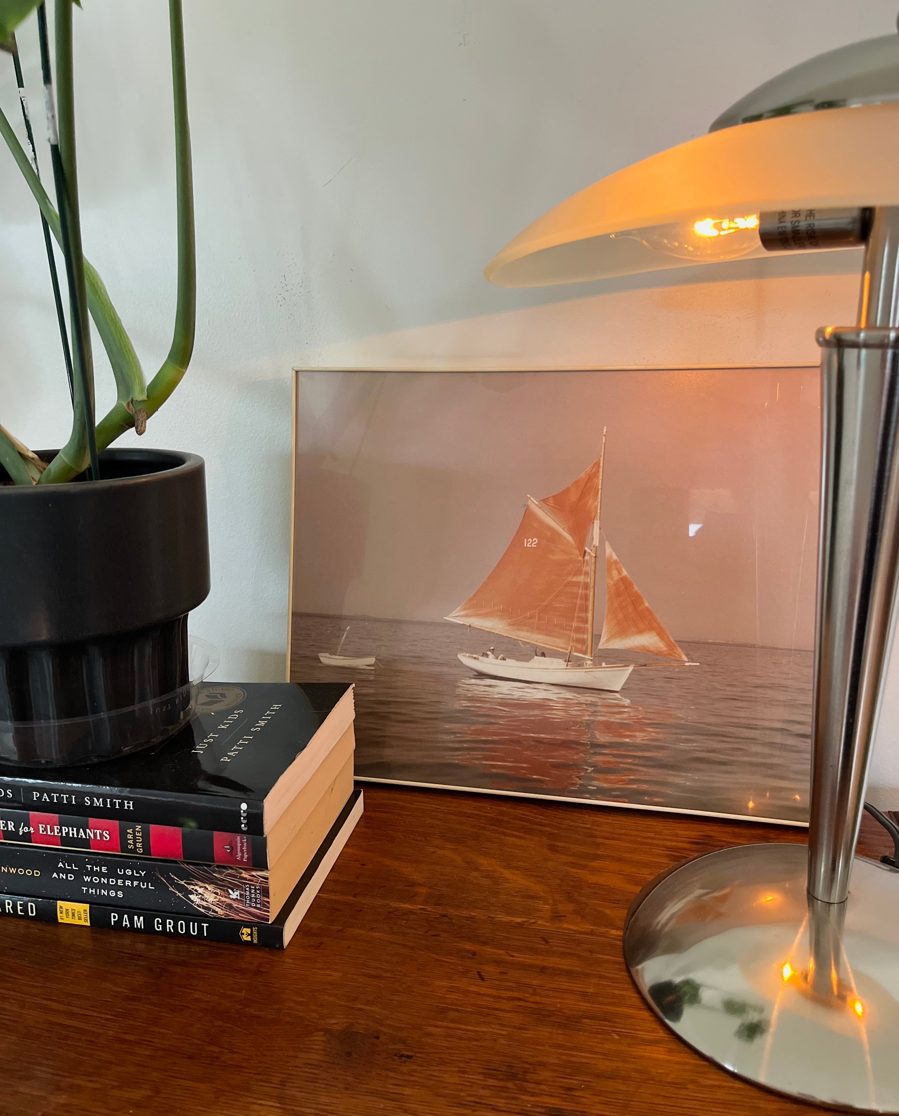 Vintage Western Germany Pastel Sailboat Framed Print