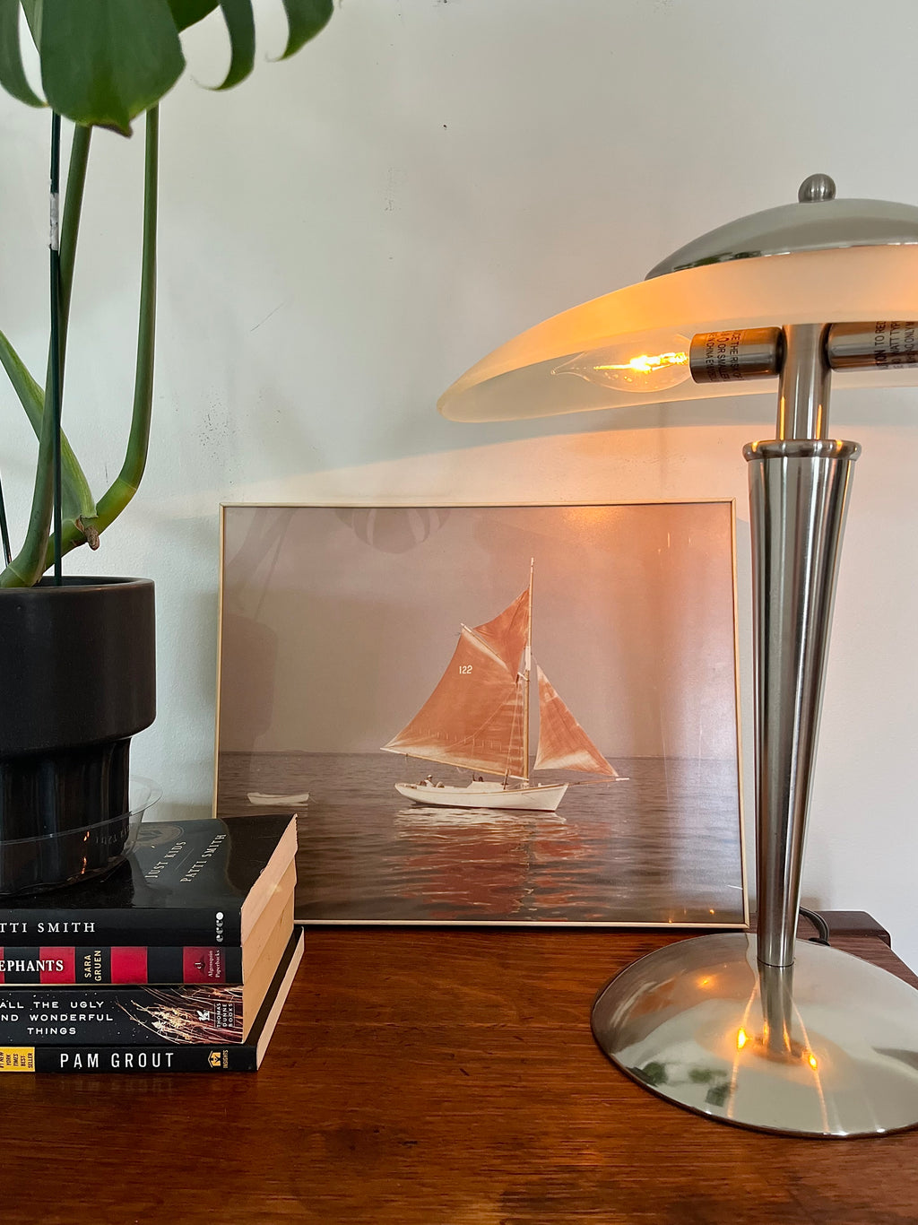 Vintage Western Germany Pastel Sailboat Framed Print