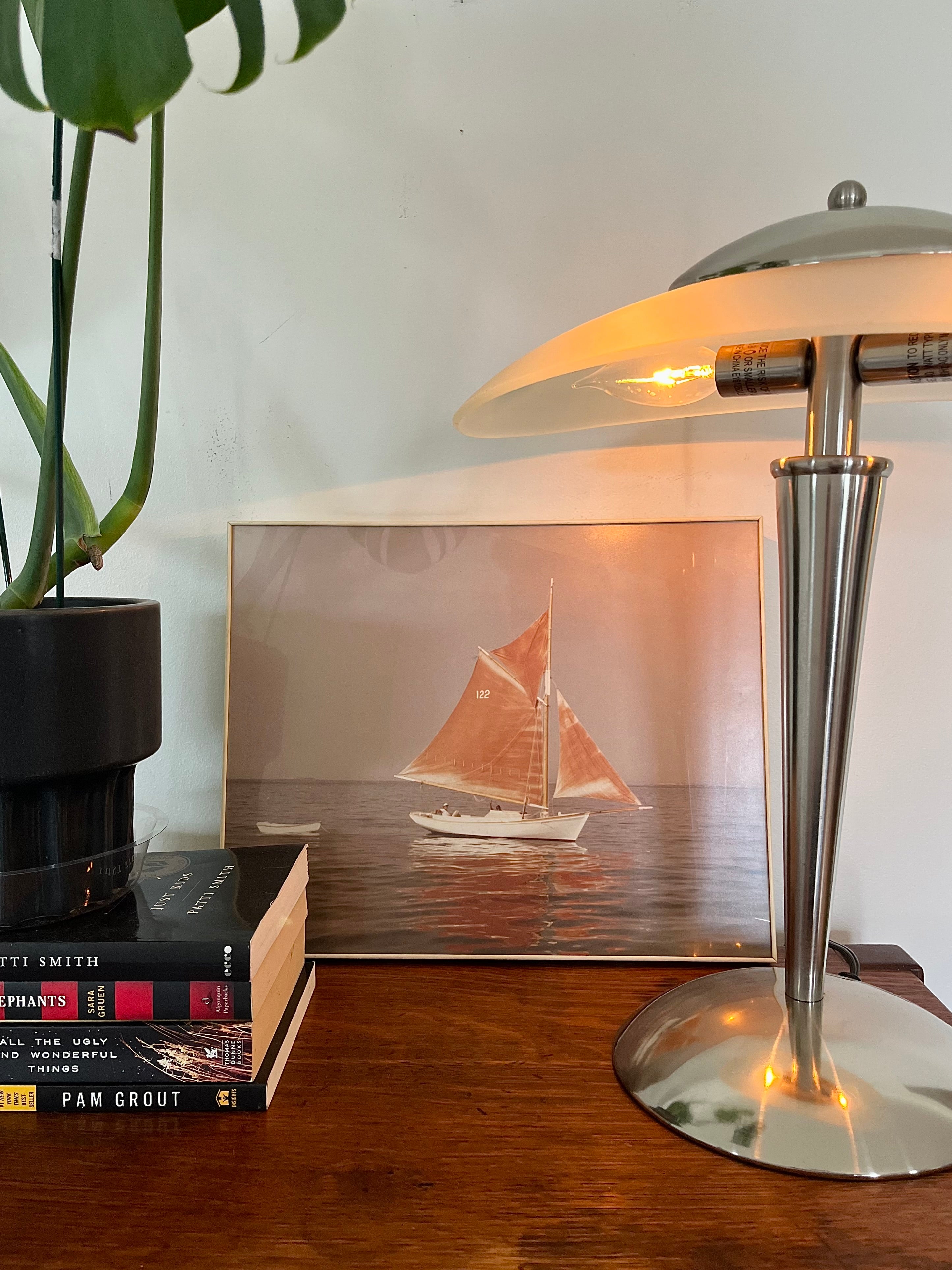 Vintage Western Germany Pastel Sailboat Framed Print