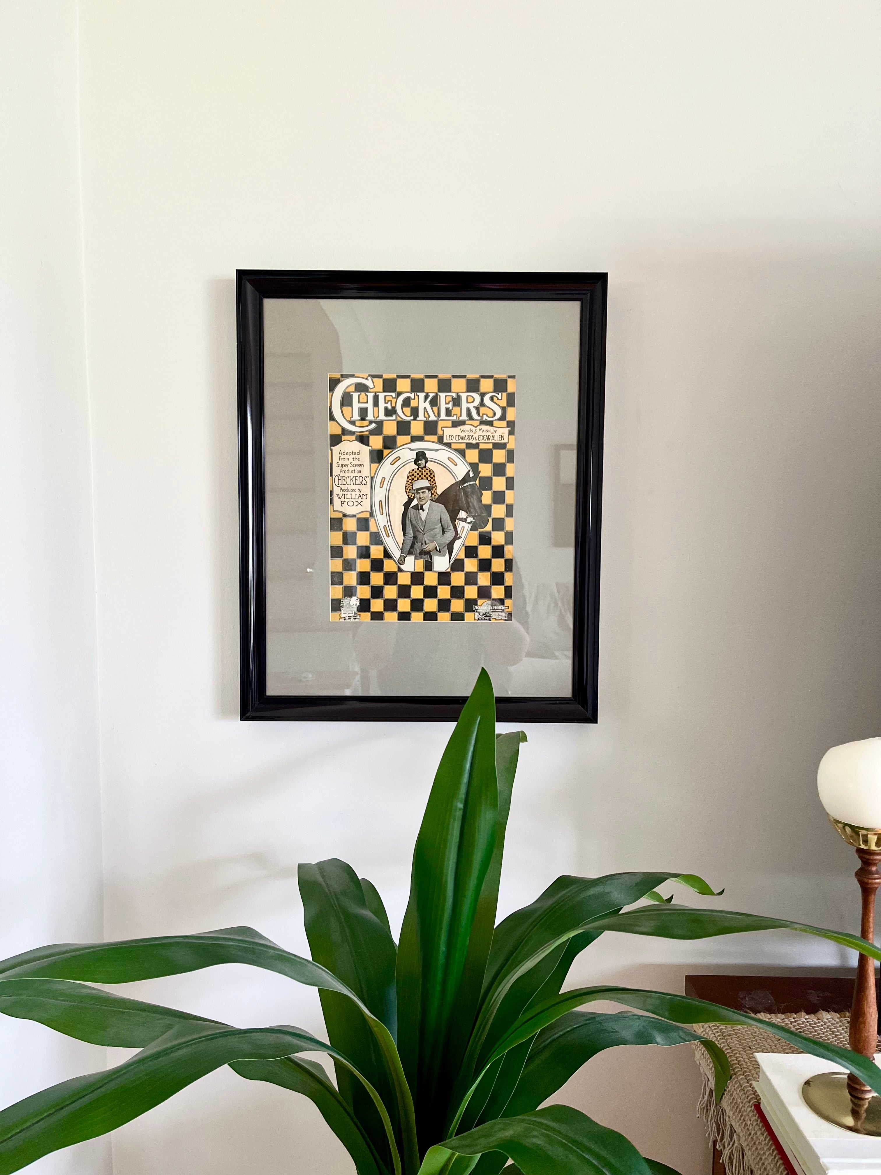 Checkers 1919 Piano Sheet Music Framed Art