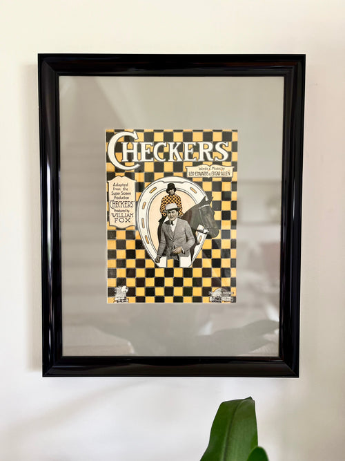 Checkers 1919 Piano Sheet Music Framed Art