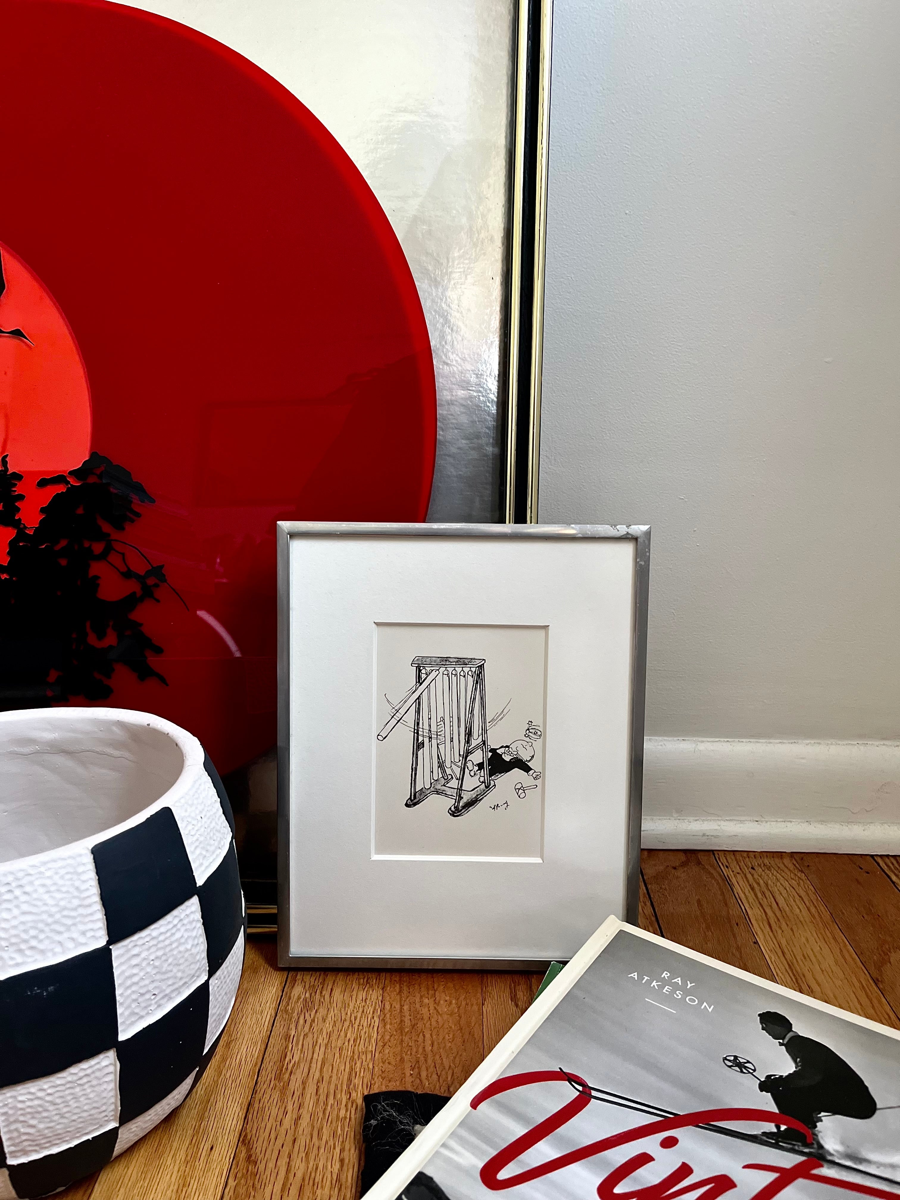 Vintage Tubular Bell Accident Art Print by Gerard Hoffnung