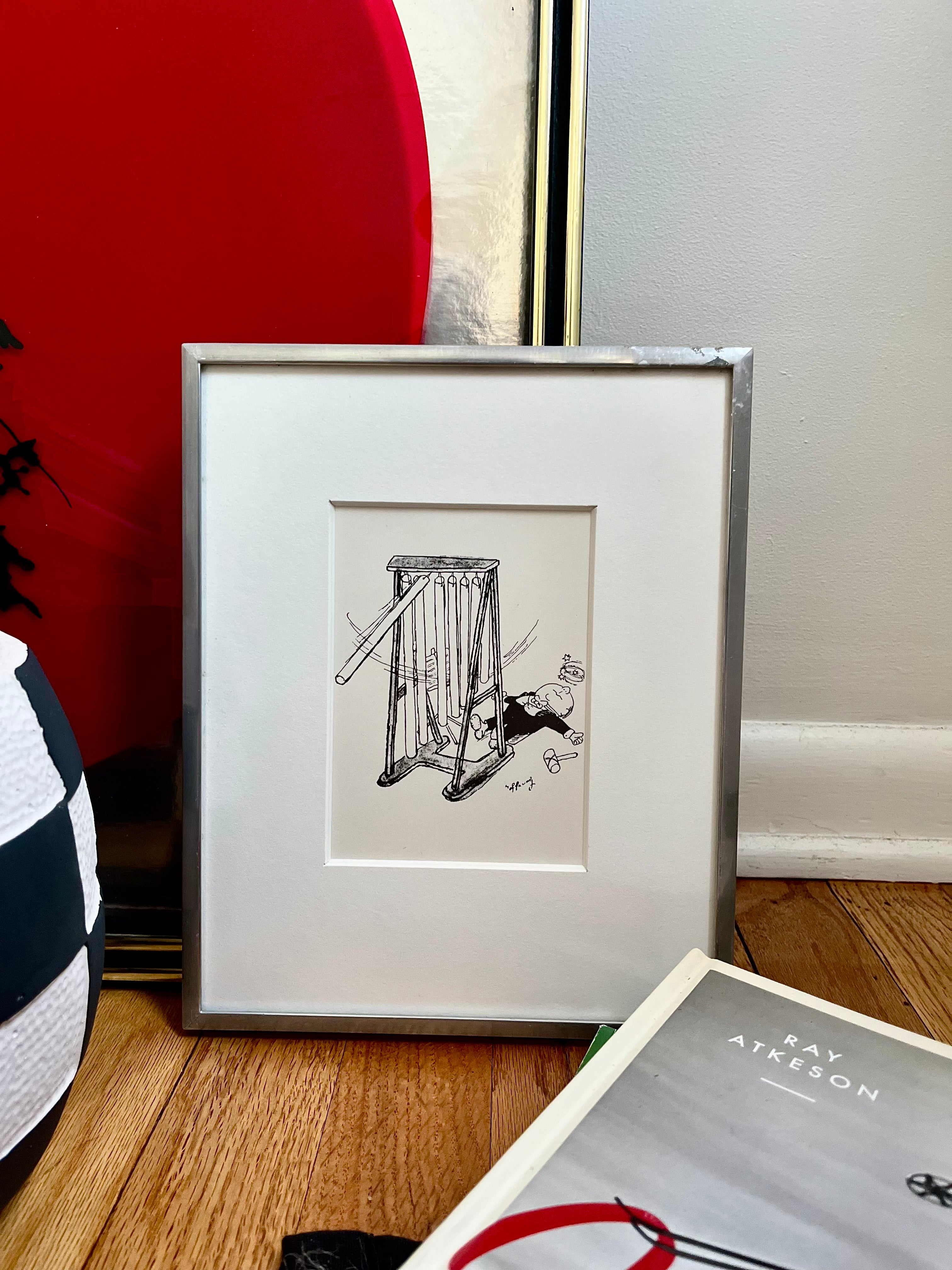 Vintage Tubular Bell Accident Art Print by Gerard Hoffnung