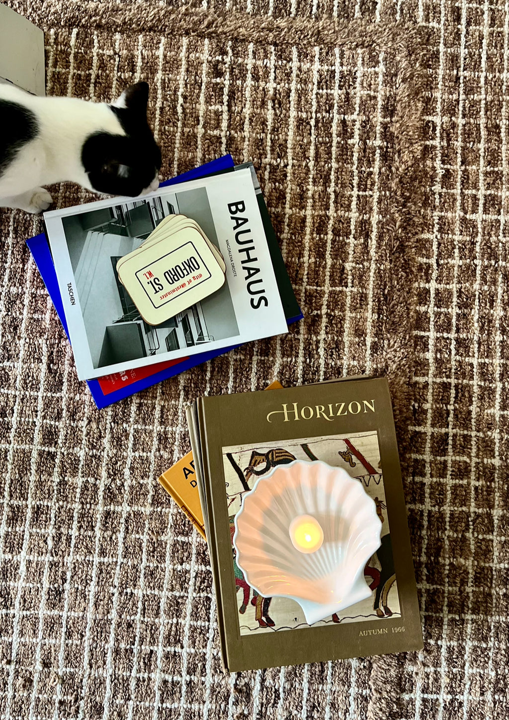 1960s Midcentury Horizon Hardcover Book Stack