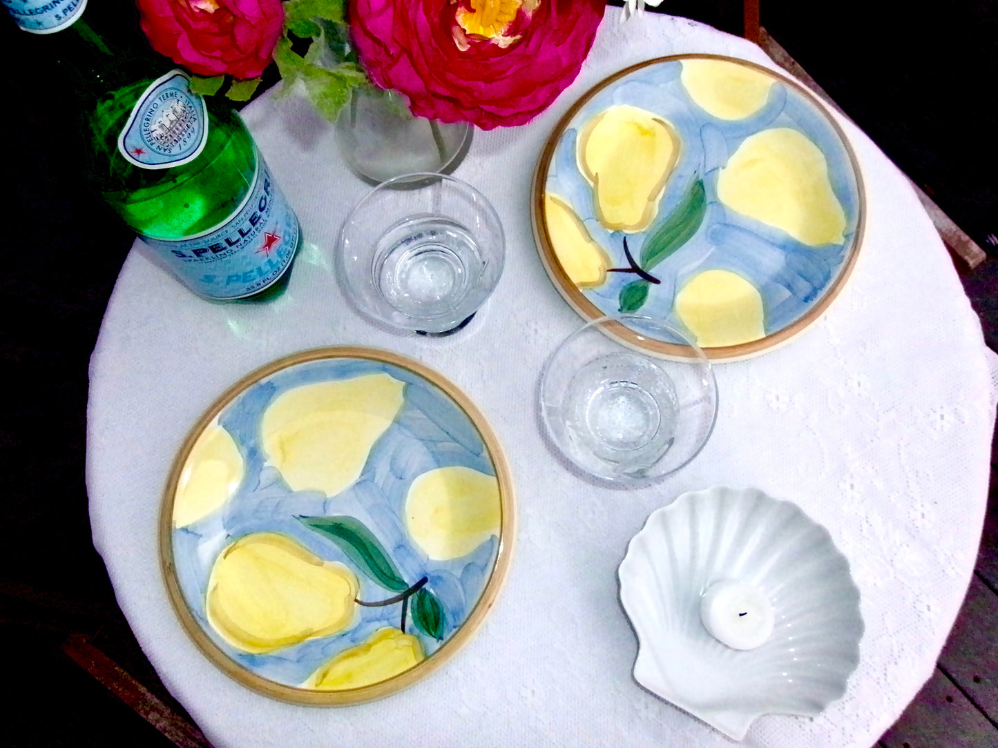 Pair of Vintage Hand Painted Pear Dishes by Bella Ceramica