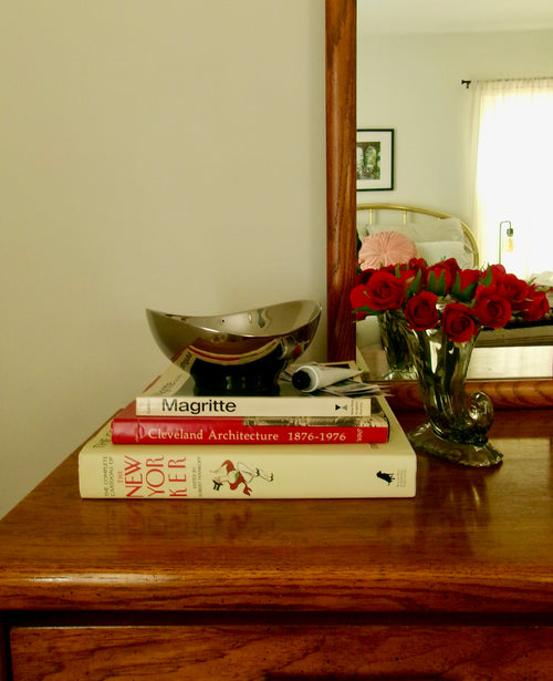 Chrome Butterfly Catchall Serving Bowl