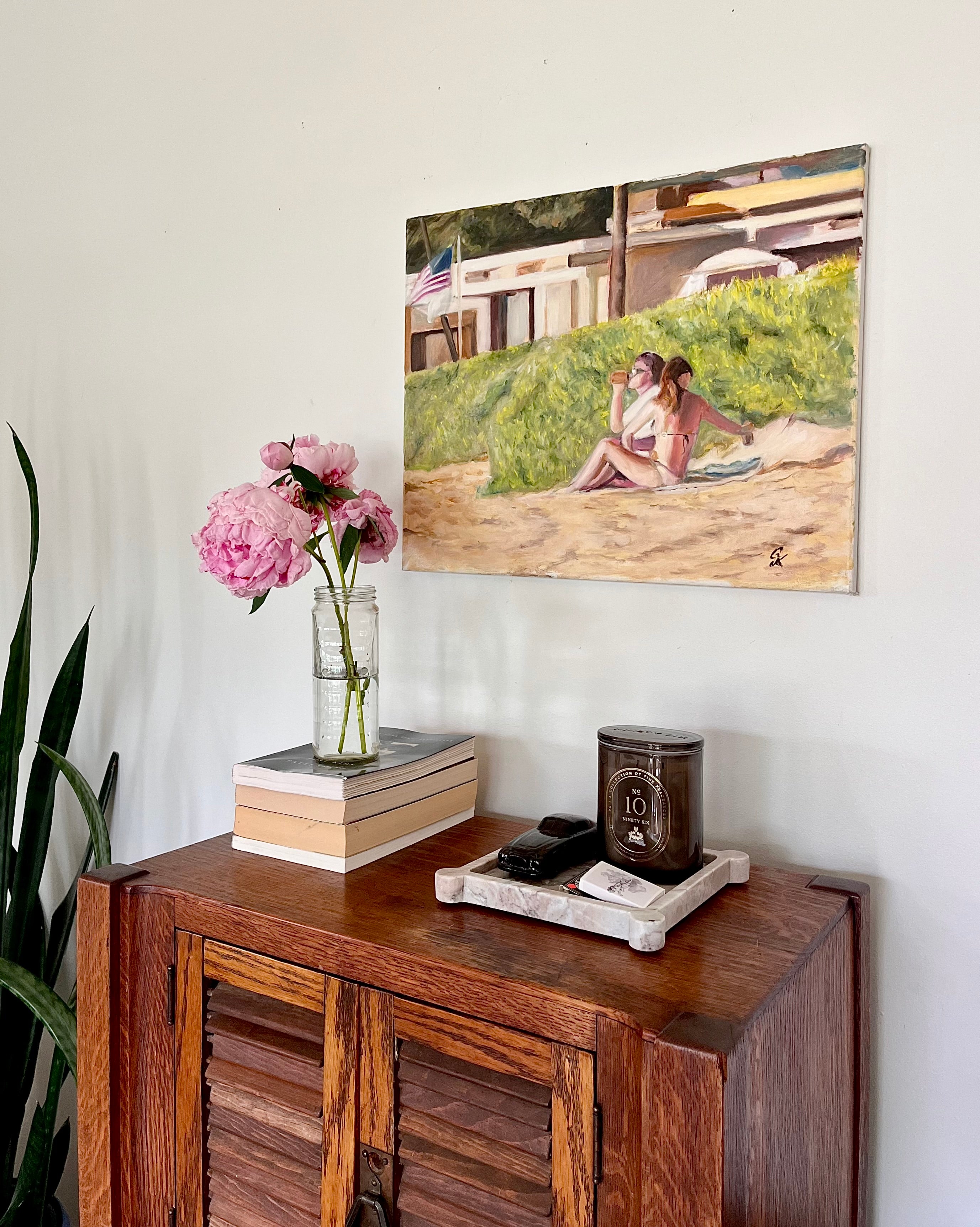 Original Art Beach Scene Summer Painting Canvas 16x20