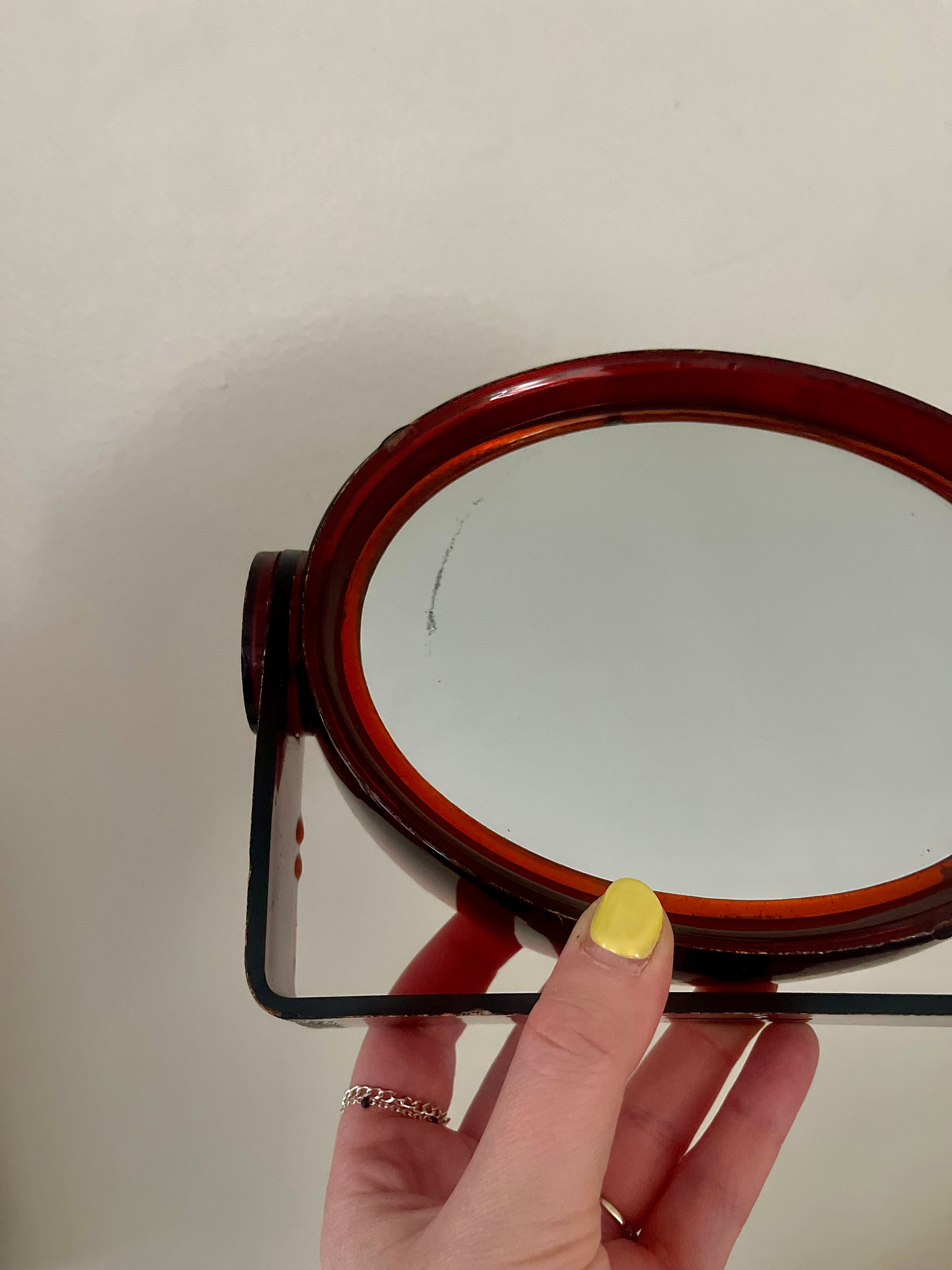 MCM 1970s Acrylic Tabletop Vanity Mirror Double Sided