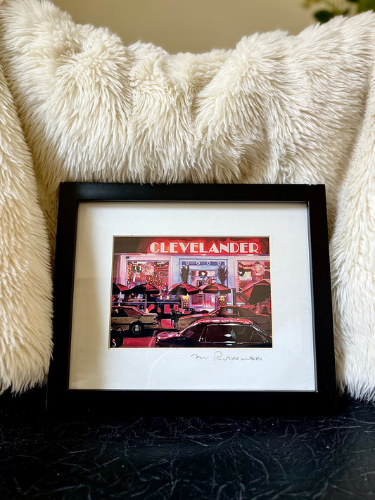 "Clevelander" Framed Art Print by Mark Rutkowski - Retro Miami Nightlife Scene 8x10