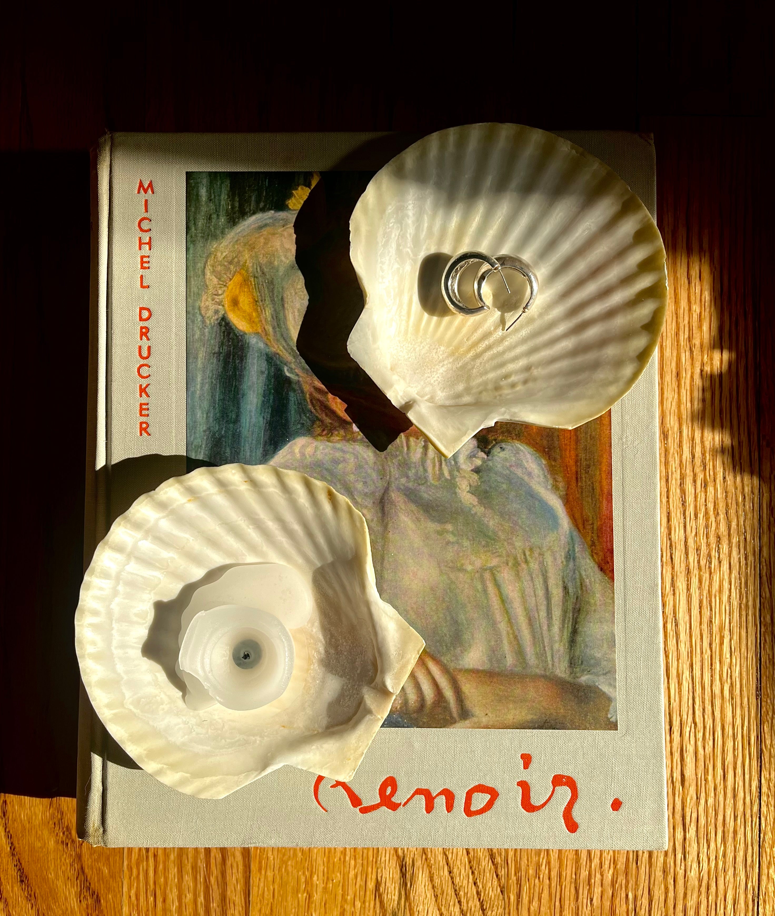 Vintage Coastal Scallop Shell Catchall Trinket Jewelry Dishes Set of 8