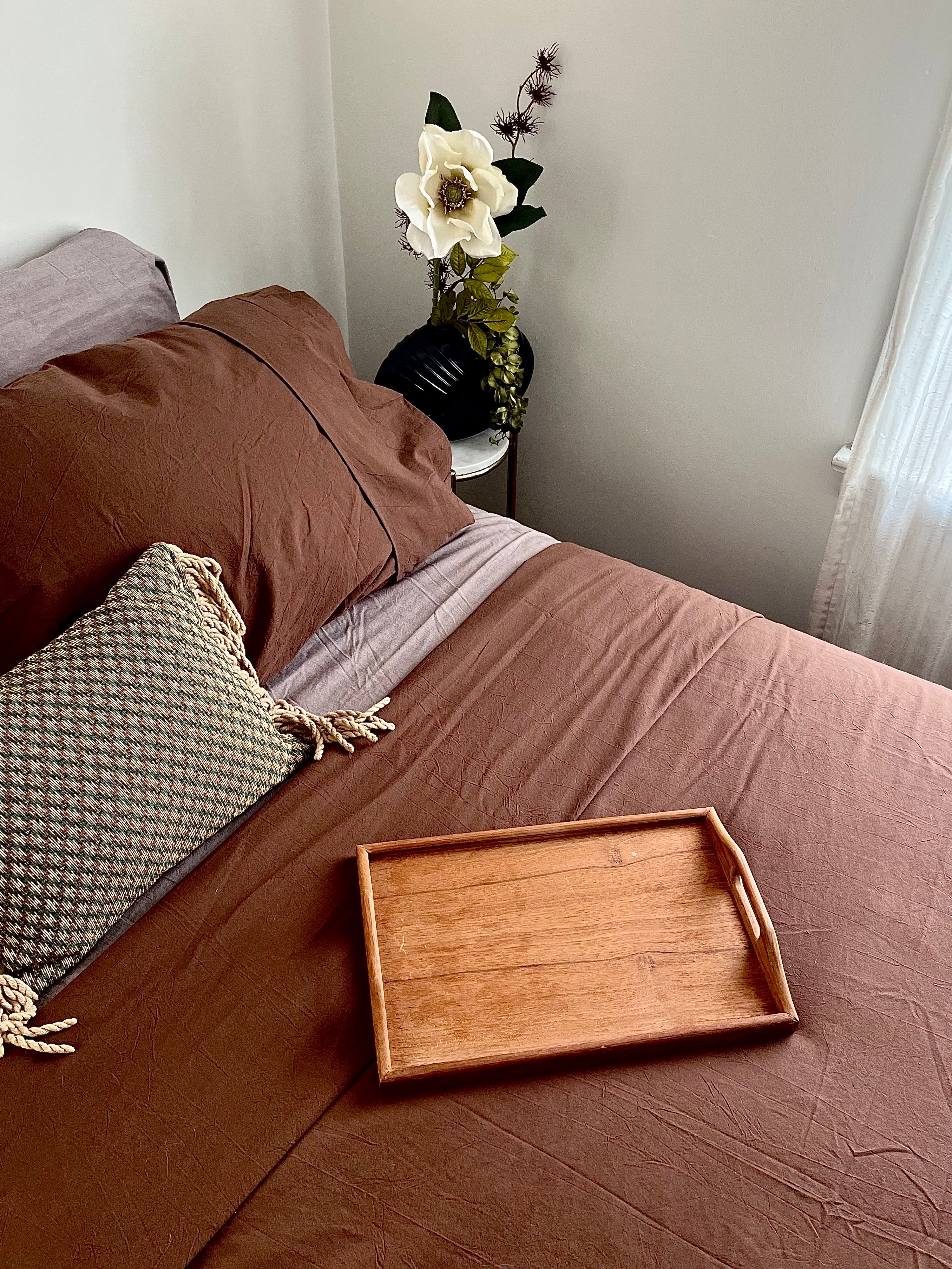 Vintage Midcentury Teak Wood Serving Tray