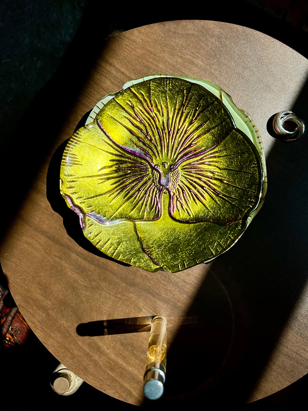 Set of 4 Pansy Glass Dishes Hand Painted by Red Pomegranate Collection Made in Turkey